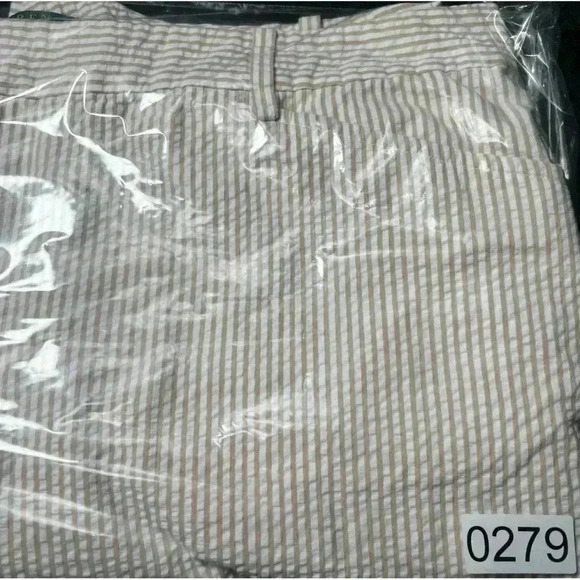 Lauren Ralph Lauren Cotton Seersucker Cream White Striped Pants size 16 - Picture 9 of 9